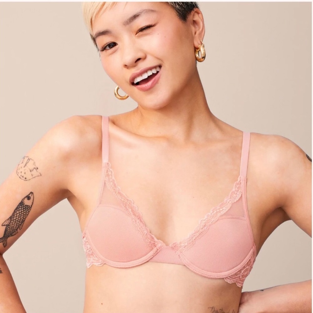 Pepper LaidBack Lace Bra Blush Pink 34A